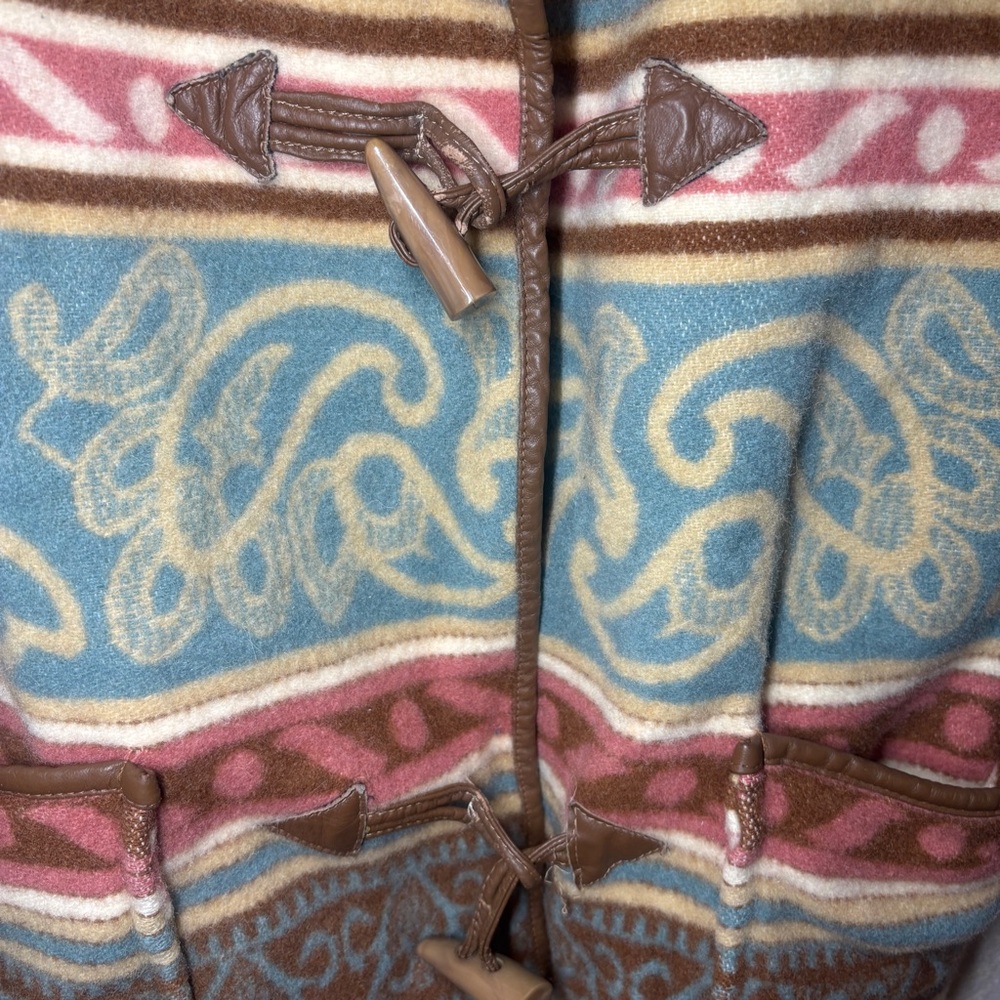 Vintage Western Aztec Patterned Toggle Jacket - image 5